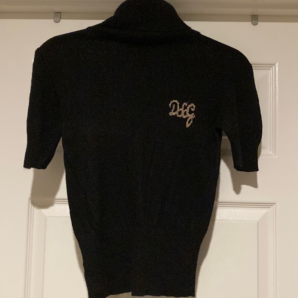 Dolce & Gabbana Black Sweater with Gold Logo